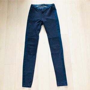 Zara Trafaluc Velour Front Skinny Jeans in Dark Indigo Size 4